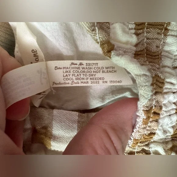 Matilda Jane Size 14 Gingham Smocked Top Cottagecore Lace Ruffle Blouse - Picture 3 of 8